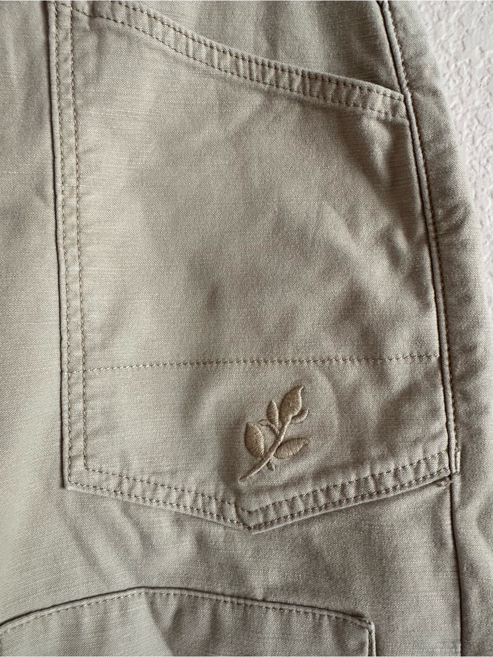 Pilcro Anthropologie The Wanderer Patchwork Pants Mid-Rise Khaki Beige Size 27 - Picture 7 of 15